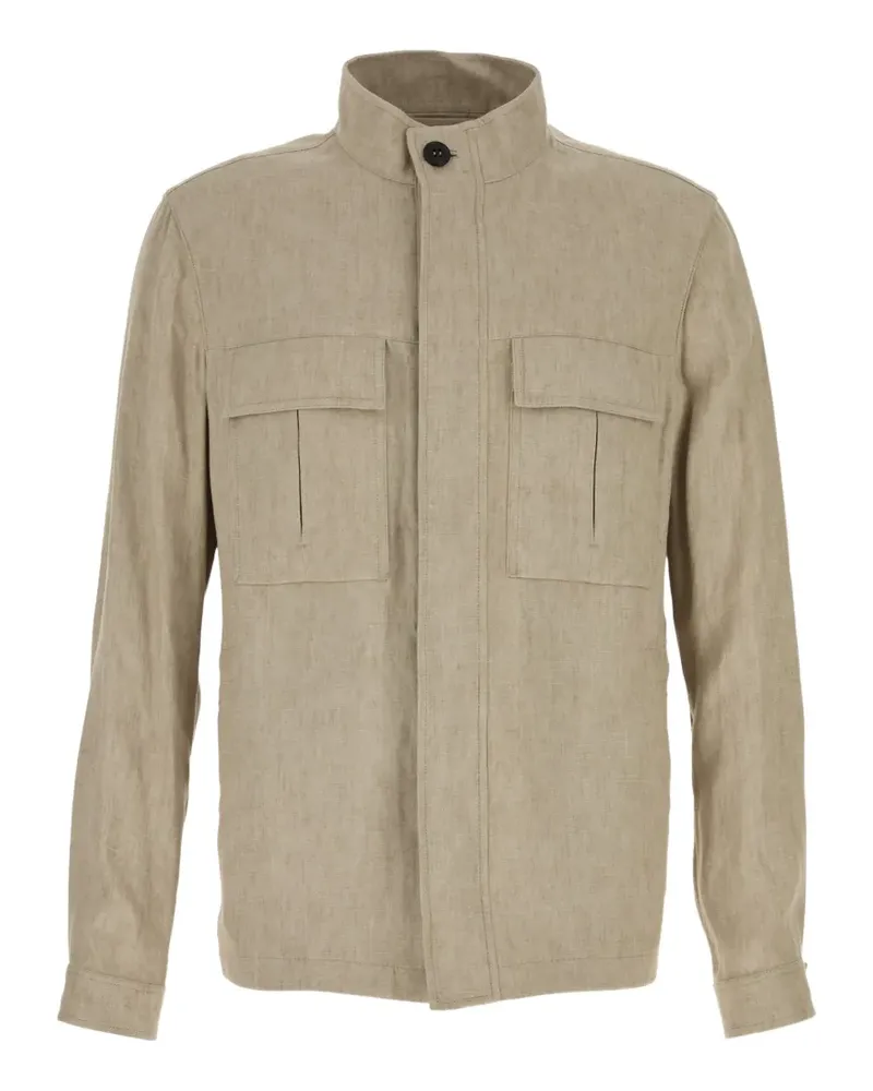 Ermenegildo Zegna buttoned flap-pocket jacket - Nude Nude
