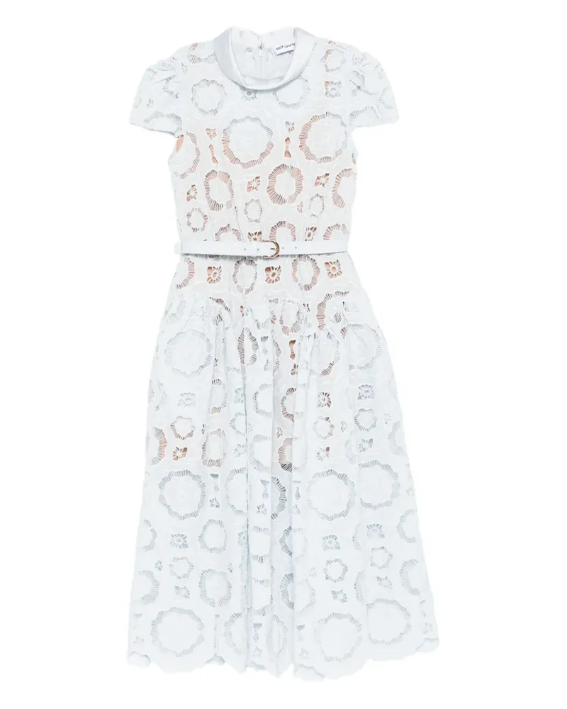 Self-Portrait floral-lace midi dress - Blau Blau