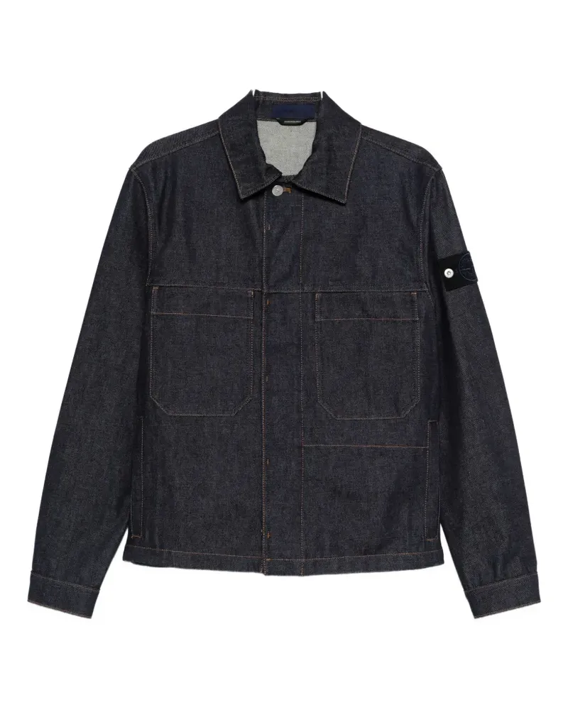 Stone Island patch-pocket denim shirt jacket - Blau Blau