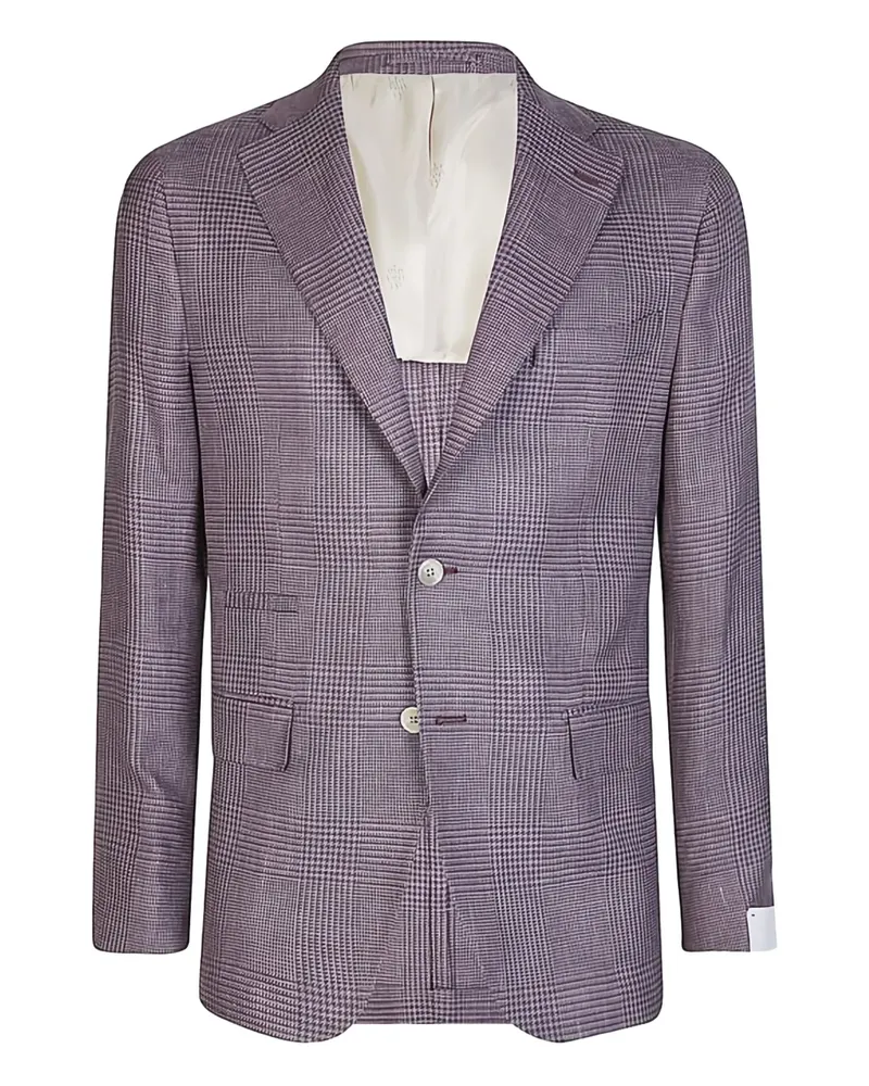 Eleventy check single-breasted blazer - Violett Violett