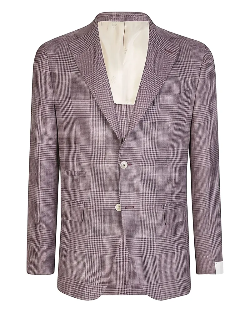 Eleventy check single-breasted blazer - Violett Violett