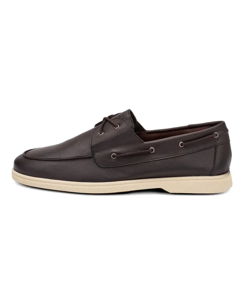 FRAU grained leather boat shoes - Braun Braun