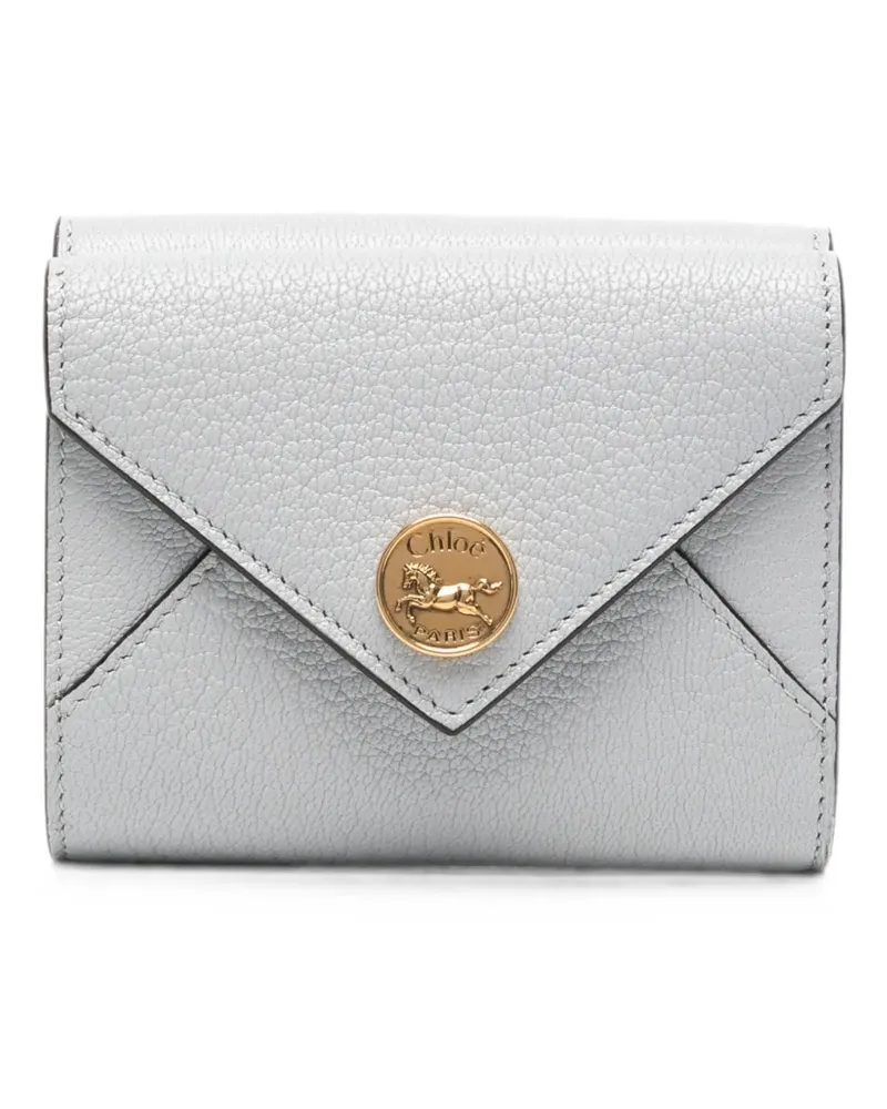 Chloé small logo-plaque trifold wallet - Blau Blau