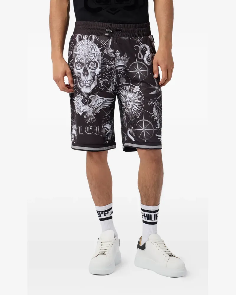 Philipp Plein Shorts mit Stretchbund - Schwarz Schwarz