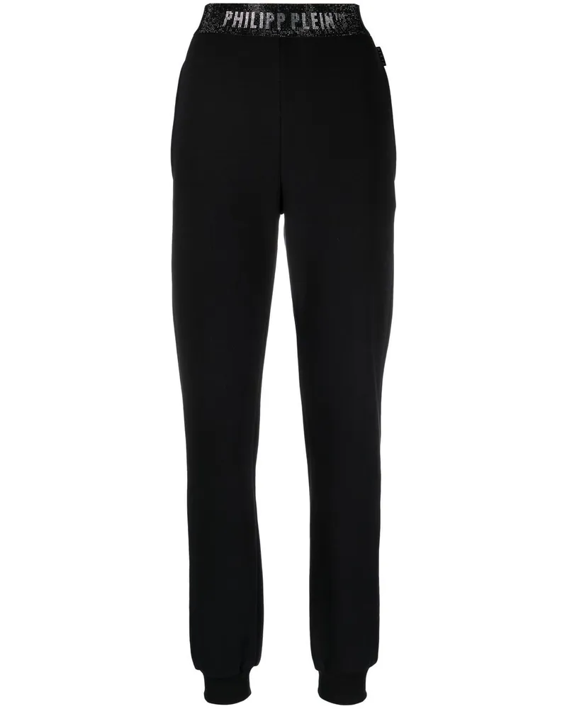 Philipp Plein Jogginghose mit Logo-Bund - Schwarz Schwarz