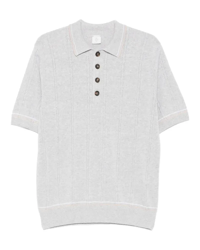 Eleventy cable-knit short-sleeve polo shirt - Grau Grau