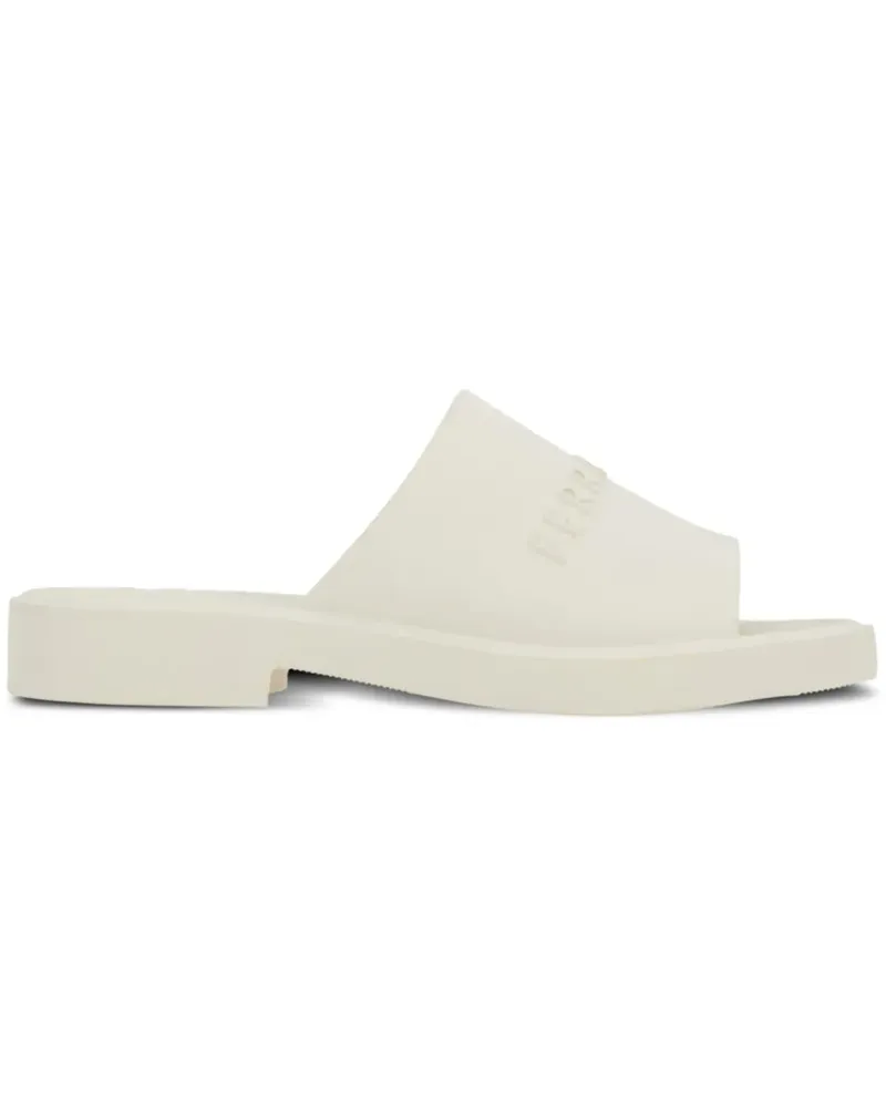 Ferragamo Pantoletten mit Logo-Prägung - Weiß Weiß