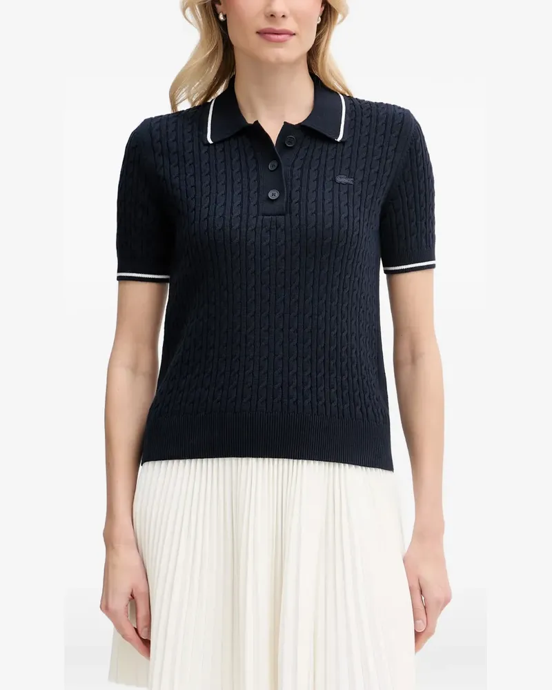 Lacoste cable-knit polo shirt - Blau Blau