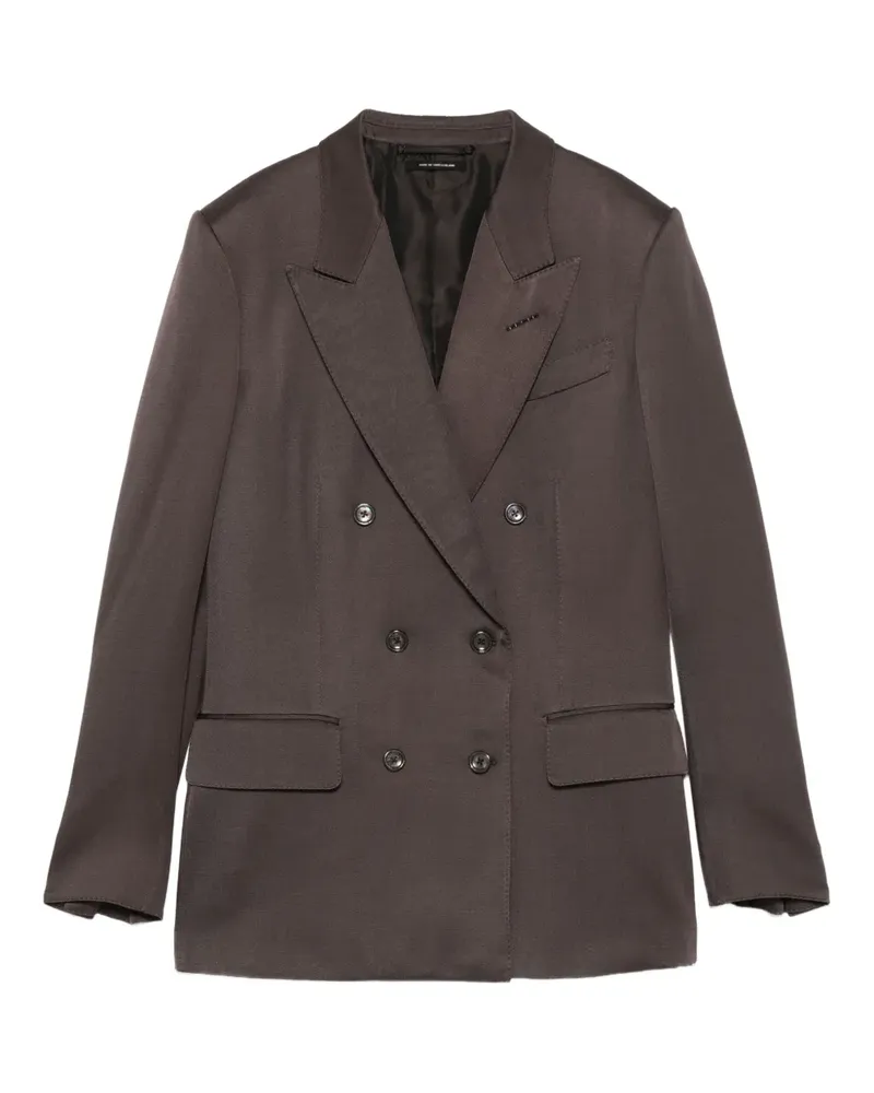 Tom Ford Doppelreihige Jacke aus Seidengemisch - Braun Braun