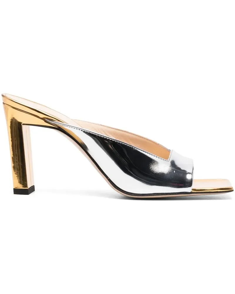 WANDLER Metallische Peeptoe-Mules - Silber Silber