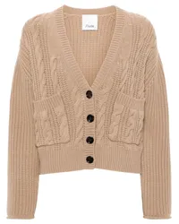 ALLUDE Cardigan mit Zopfmuster Nude