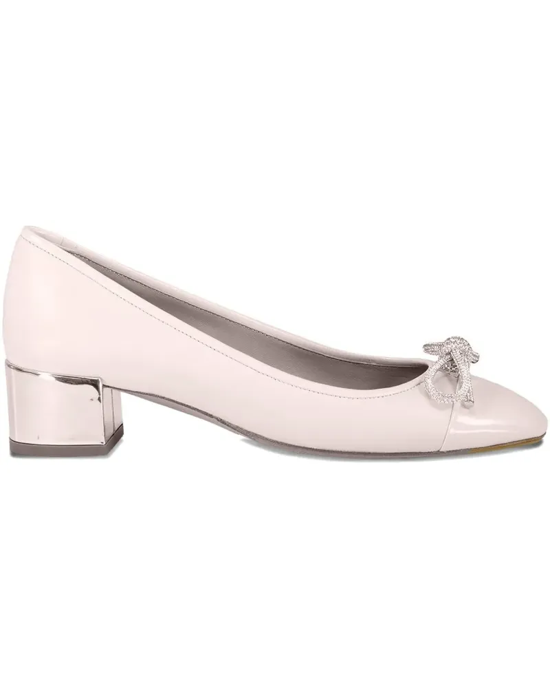 Aquazzura 35mm Parisina bow-embellished pumps - Nude Nude