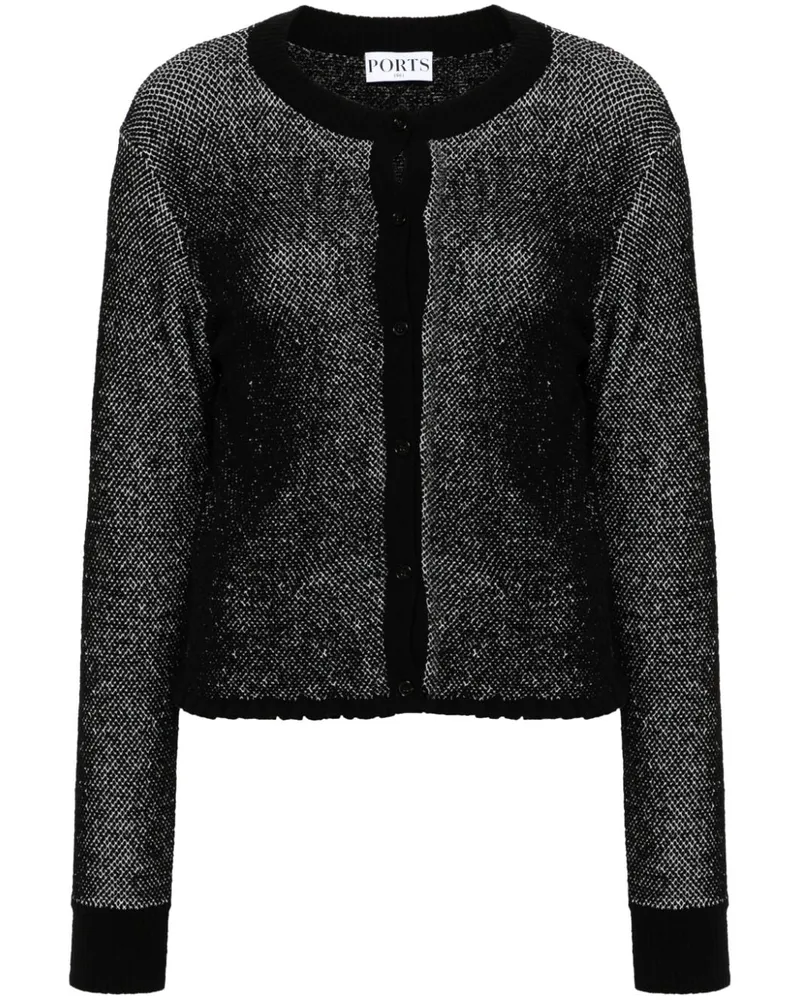 Ports 1961 Cardigan mit Rüschen Schwarz