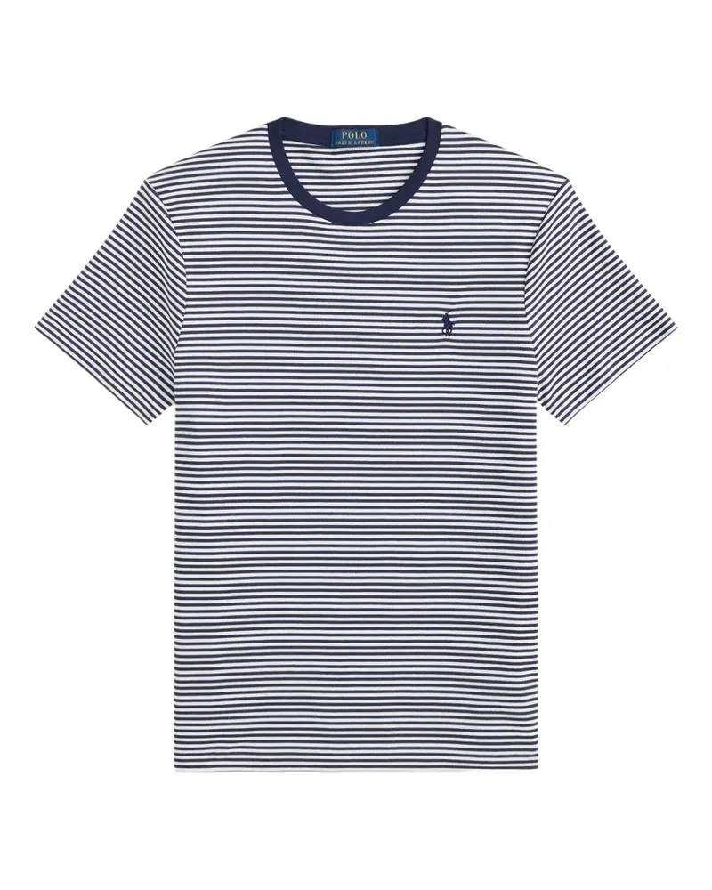 Ralph Lauren striped logo-embroidered T-shirt - Blau Blau
