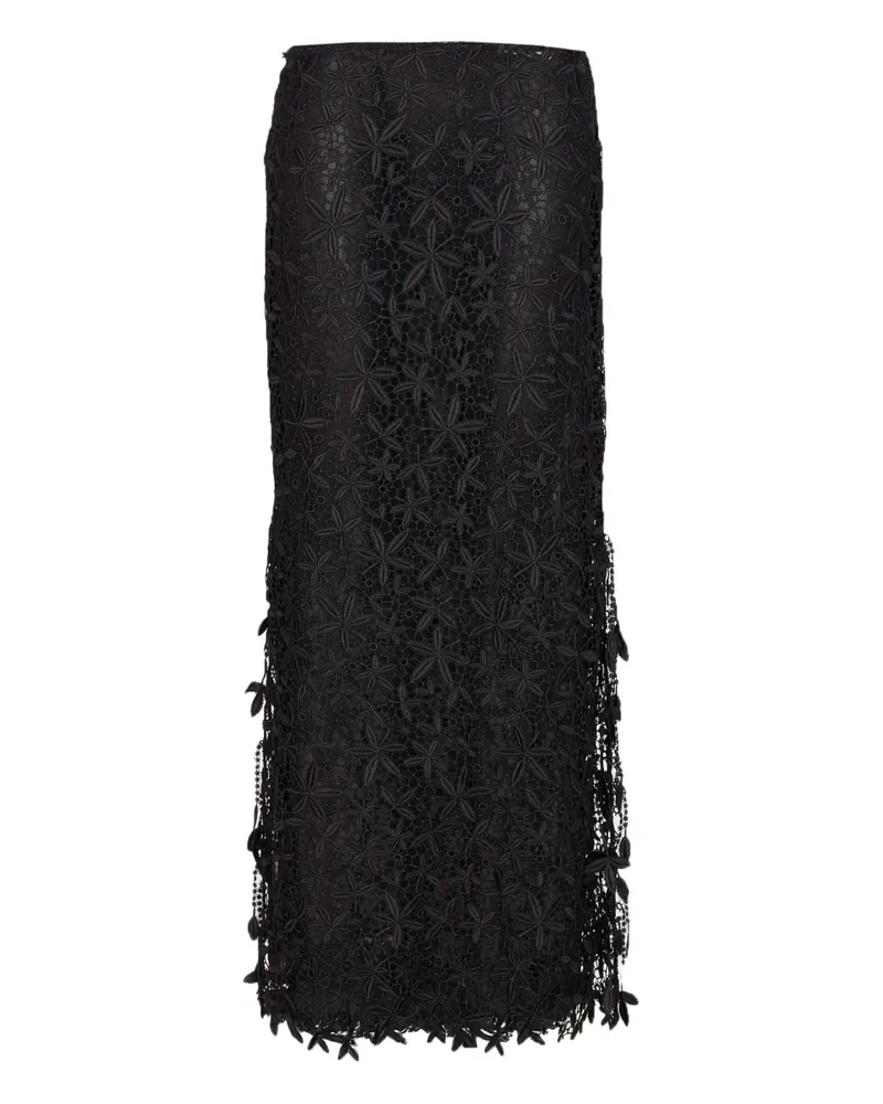 Totême Spitzenrock mit Blumenmuster - Schwarz Schwarz