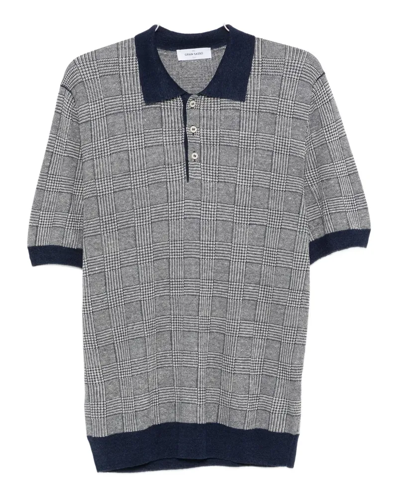Gran Sasso Kariertes Poloshirt - Blau Blau