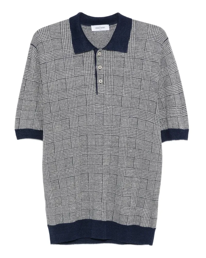 Gran Sasso Kariertes Poloshirt - Blau Blau
