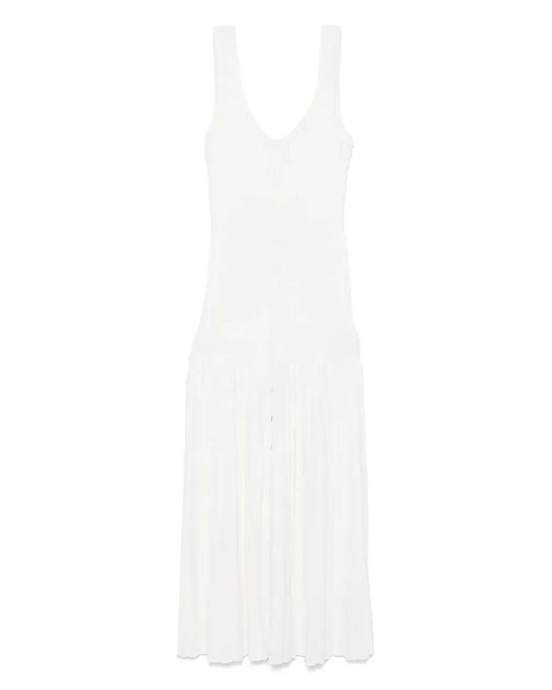 Sandro Gestricktes Midikleid - Weiß Weiß