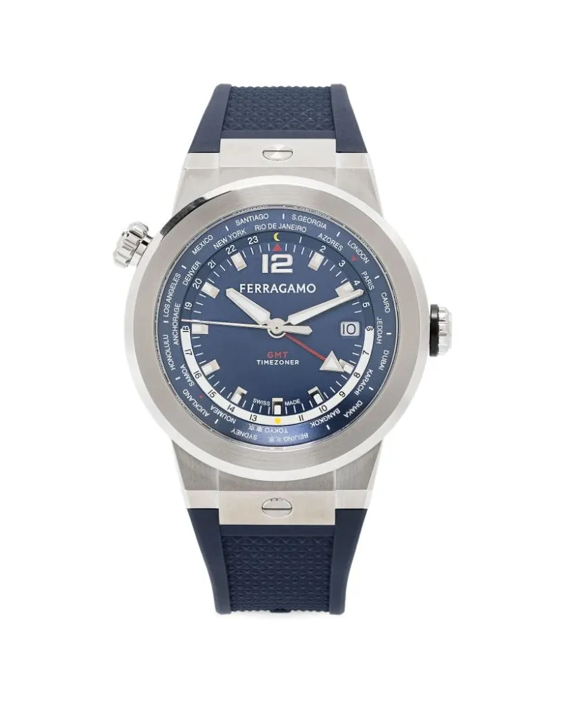 Ferragamo F-80 WorldTime 43mm - Blau Blau