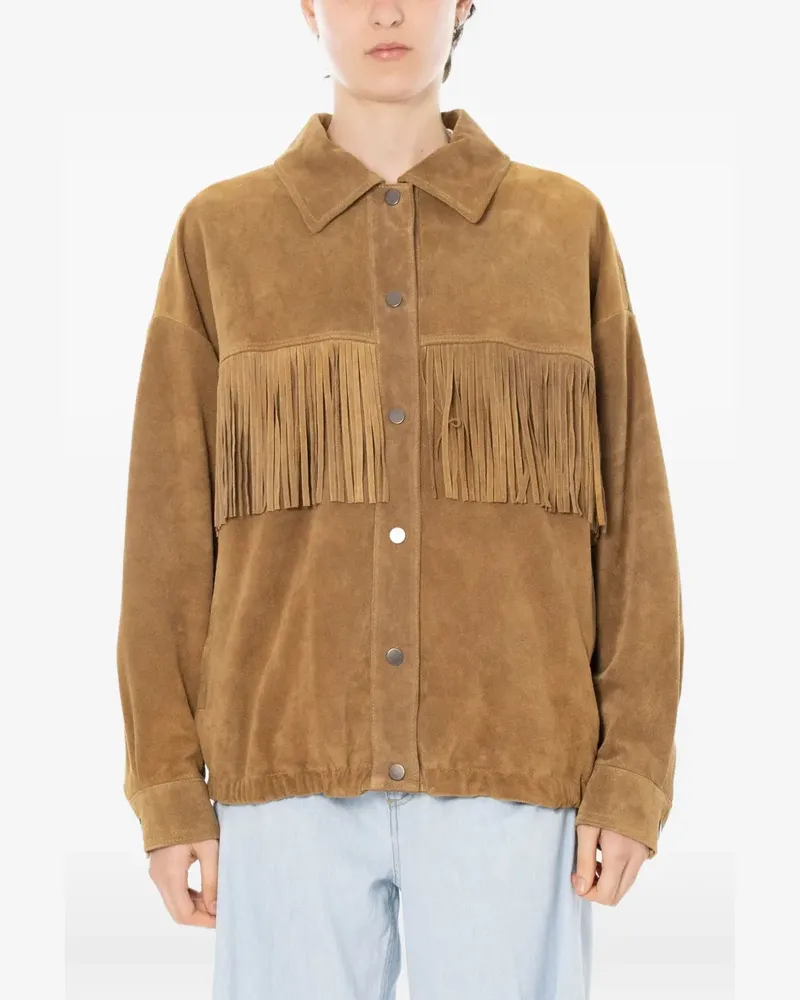 VICOLO Wildlederjacke mit Fransen - Braun Braun