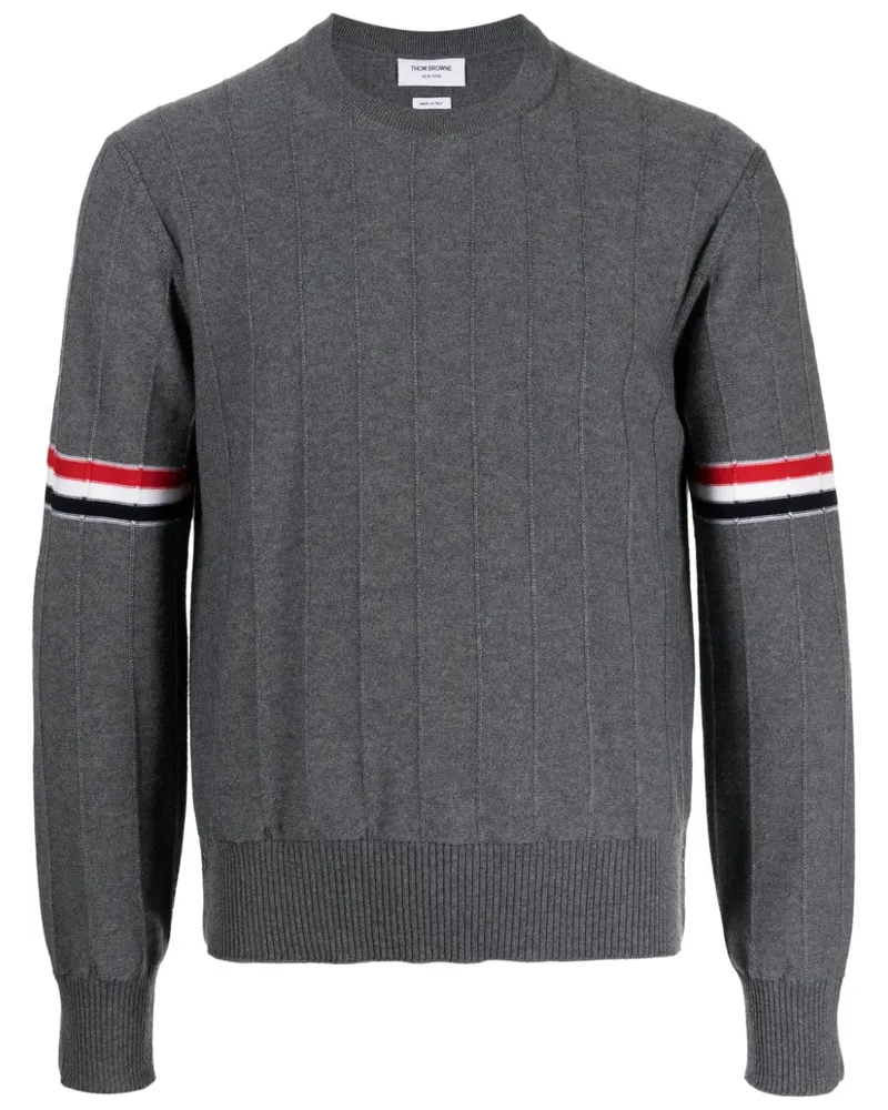 Thom Browne Pullover mit RWB-Streifen - Grau Grau