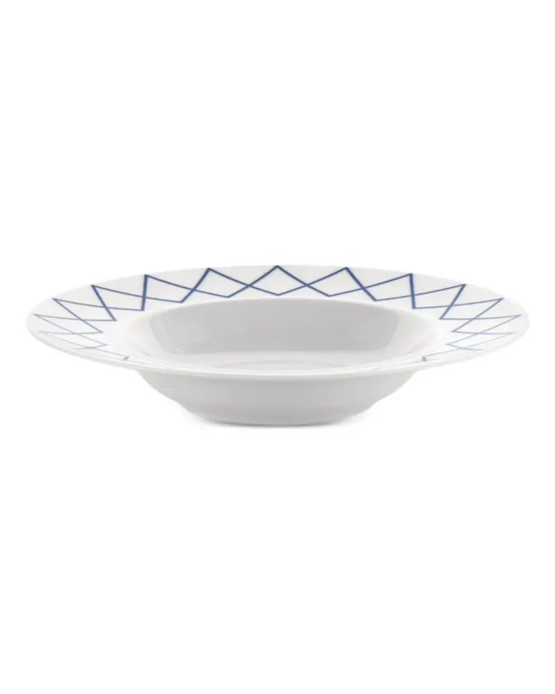 Alessi My Beauty China Platte mit geometrischem Muster (4er-Set) - Weiß Weiß