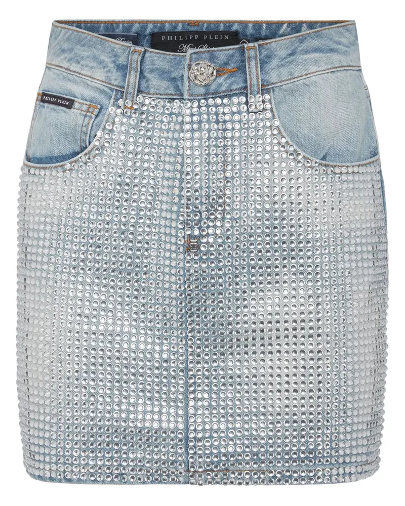 Philipp Plein Jeans-Minirock mit Kristallen - Blau Blau