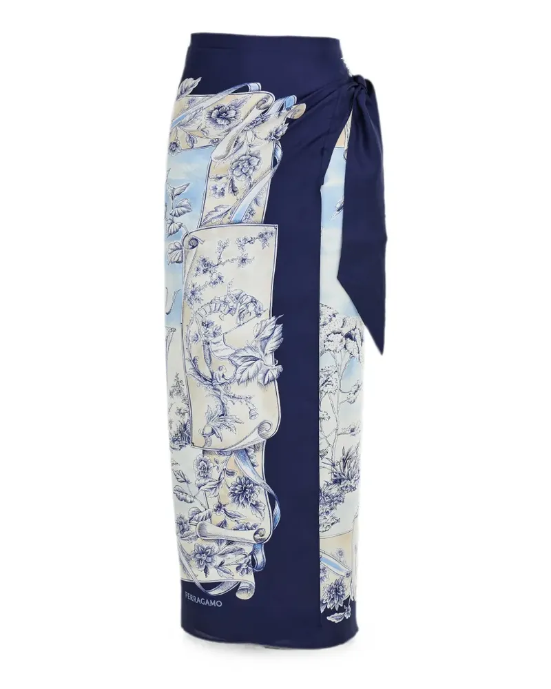 Ferragamo Seidensarong mit Voyage-Print - Weiß Weiß