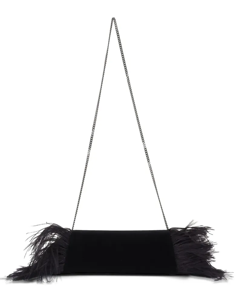 Akris Clutch mit Federbesatz - Schwarz Schwarz
