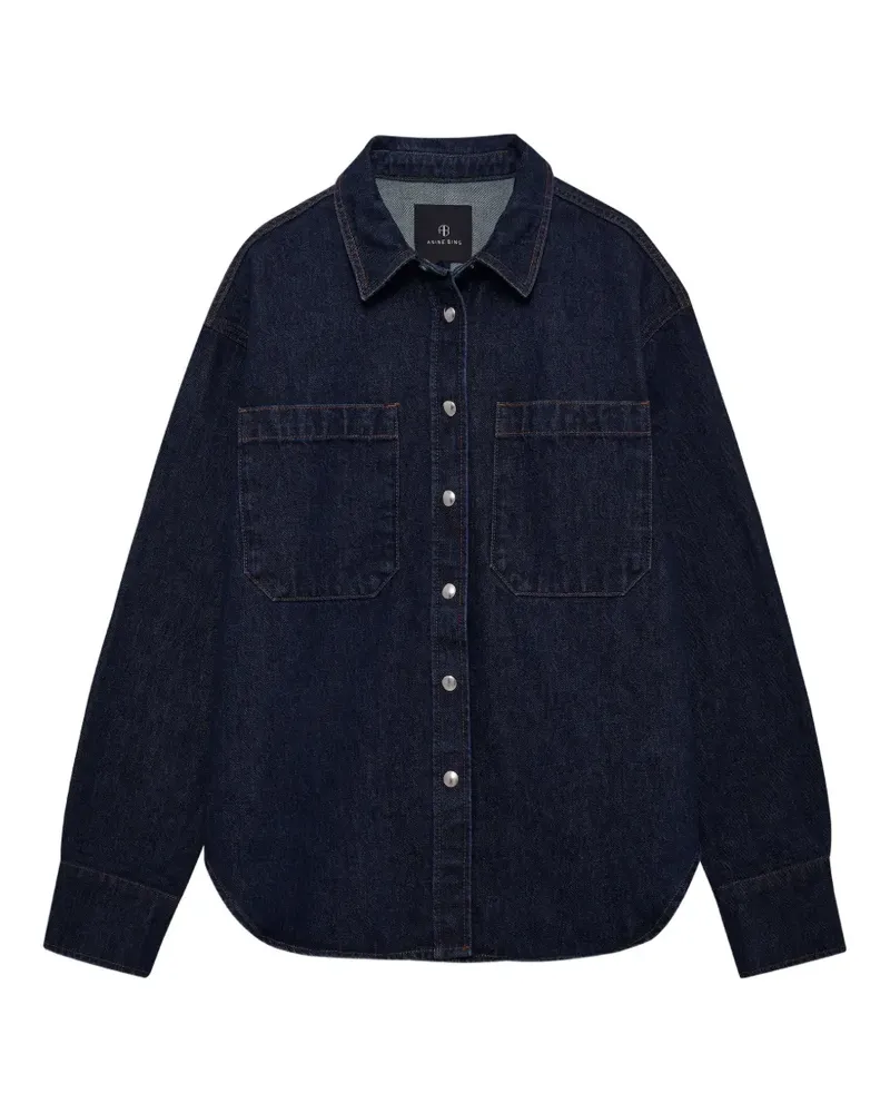 Anine Bing Samy Hemd - unwashed blue - Blau Blau