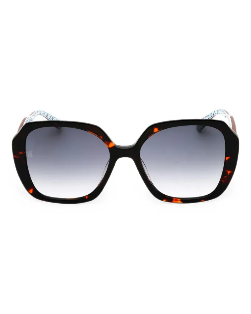 Tommy Hilfiger Geometrische Sonnenbrille in Schildpattoptik - Braun Braun