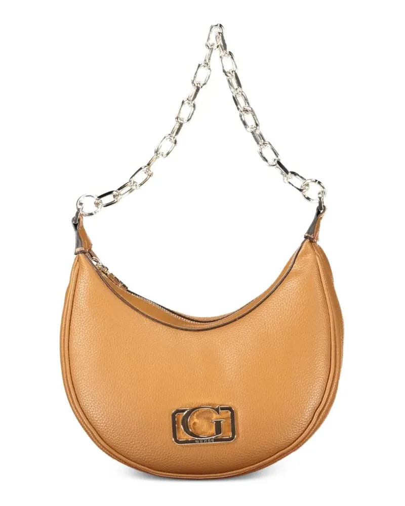 Guess Hobo Circe chain-link logo-plaque tote bag - Nude Nude