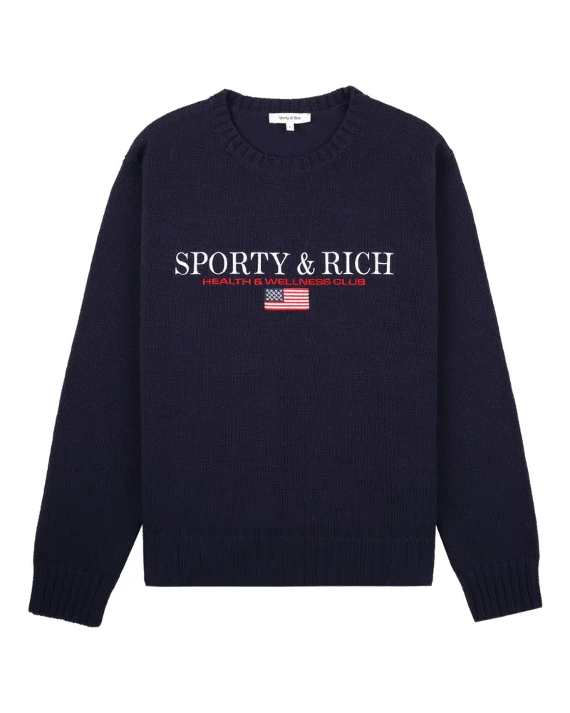 SPORTY & RICH S&R Nautical crewneck graphic sweatshirt - Blau Blau