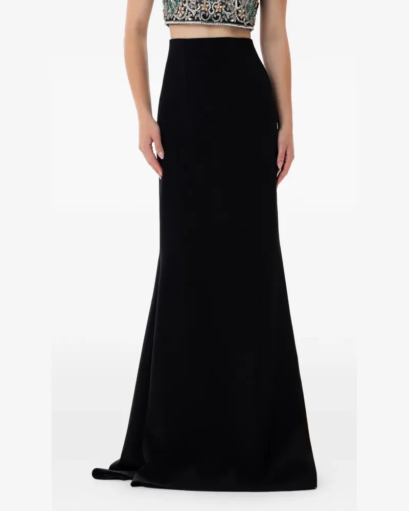 Dina Melwani Maxirock mit Kristallen - Schwarz Schwarz