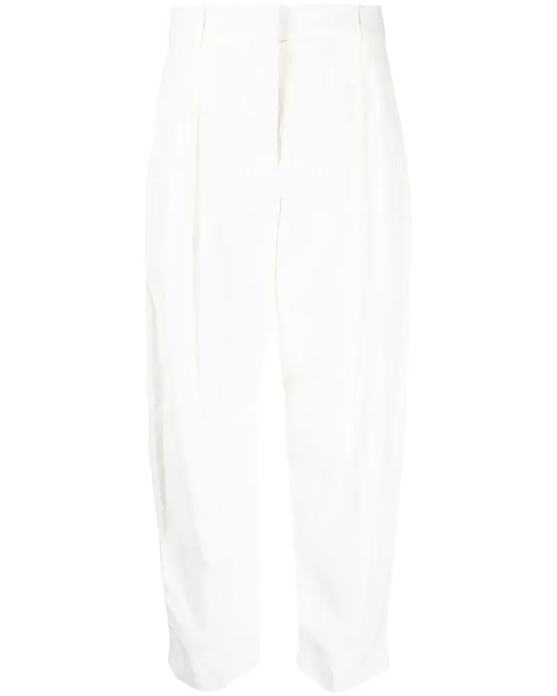 Stella McCartney Plissierte Cropped-Hose - Weiß Weiß