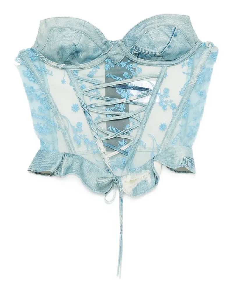 Andersson Bell Korsett mit Jeans-Print - Blau Blau