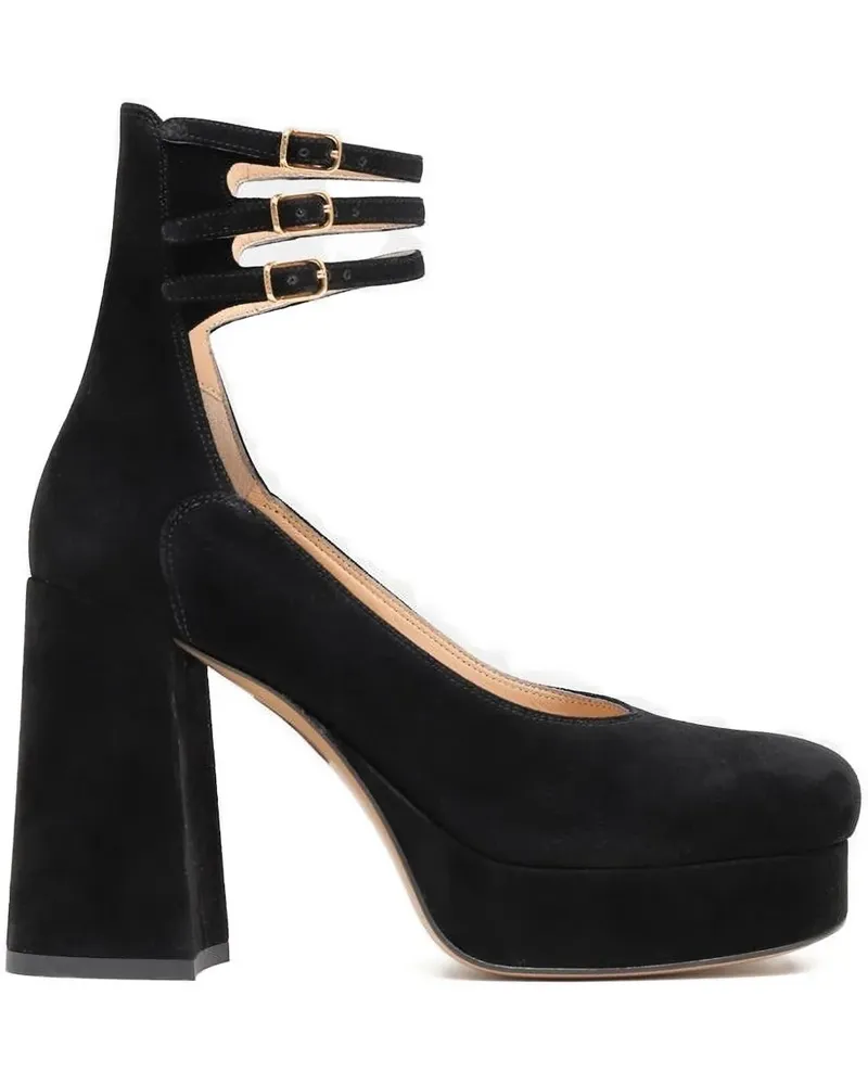 Chloé triple-buckle platform pumps - Schwarz Schwarz
