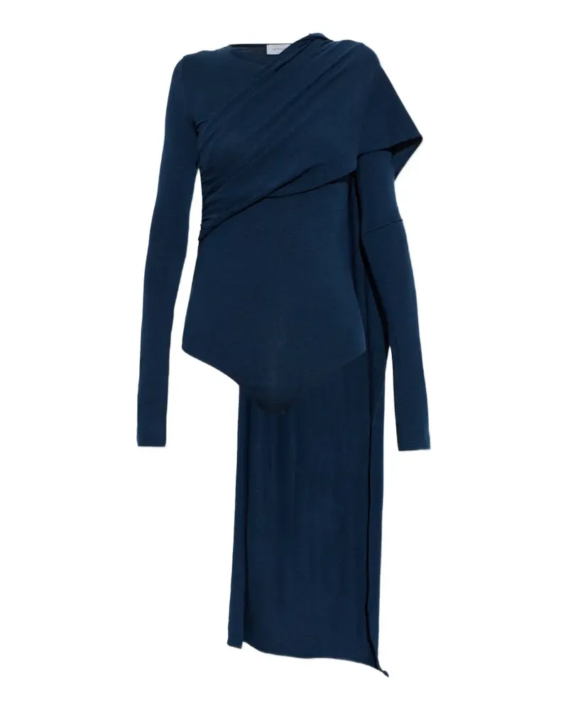 OFF-WHITE draped asymmetric bodysuit - Blau Blau