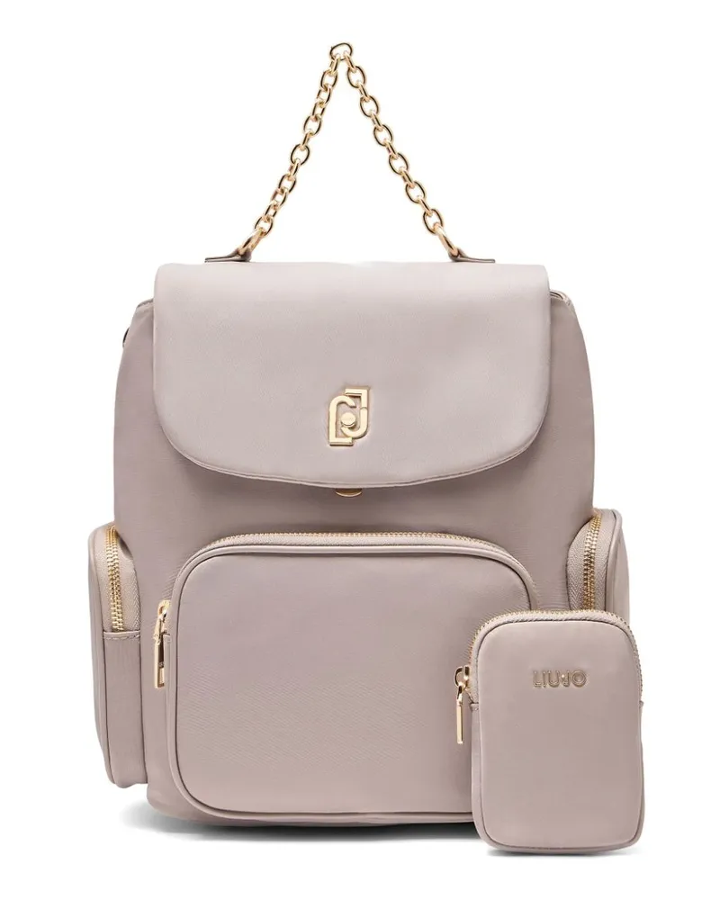 Liu Jo Rucksack mit Logo-Schild - Grau Grau