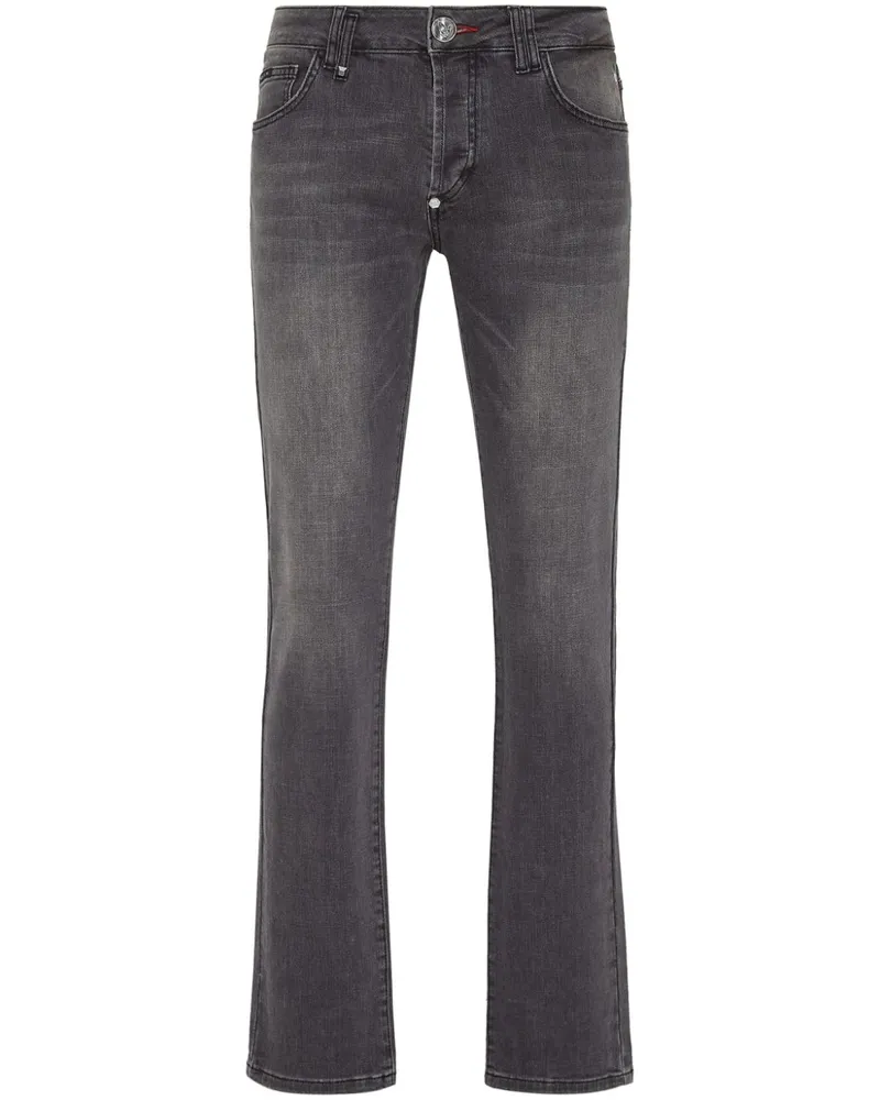 Philipp Plein Tief sitzende Supreme Iconic Straight-Leg-Jeans - Grau Grau
