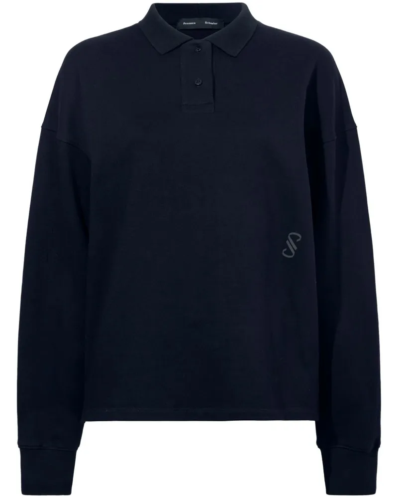 Proenza Schouler Poloshirt mit Logo-Print Schwarz