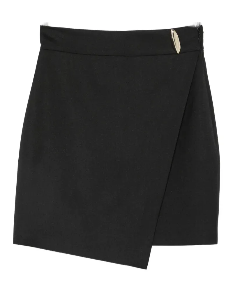 Simona Corsellini wrap-style asymmetric-hem mini skirt - Schwarz Schwarz