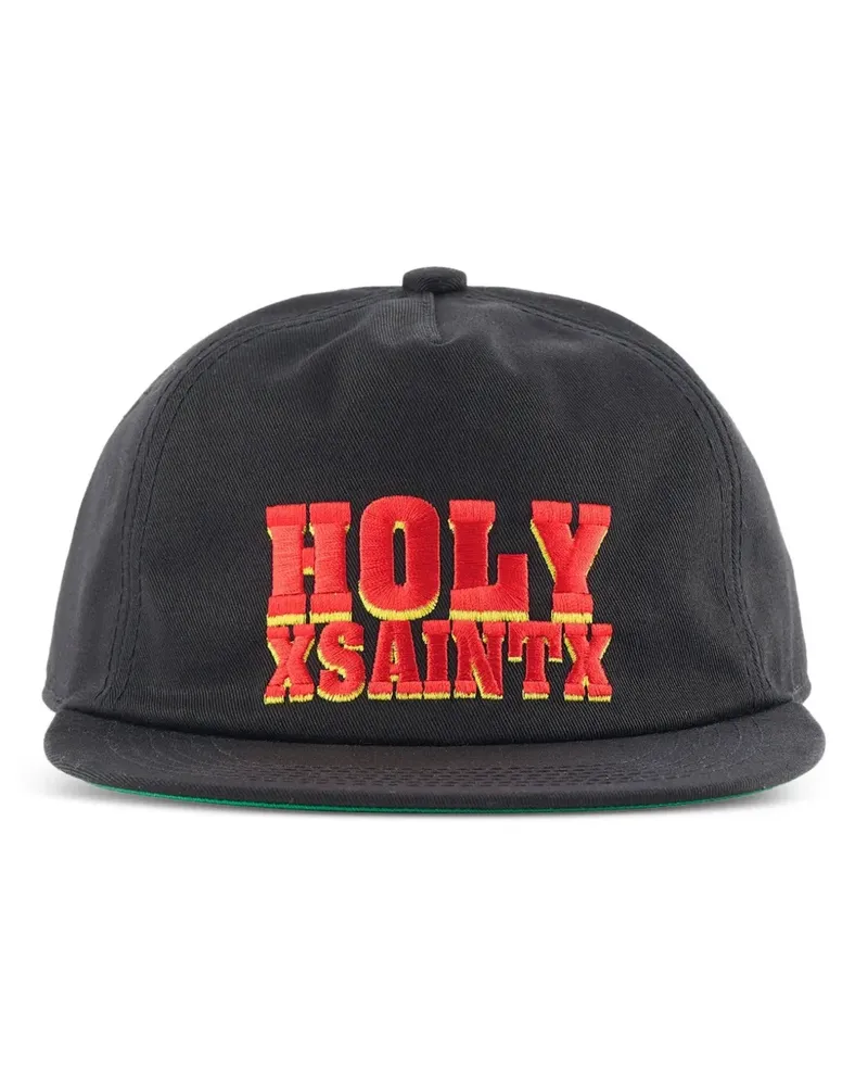 SAINT MXXXXXX embroidered flat-peak cap - Schwarz Schwarz