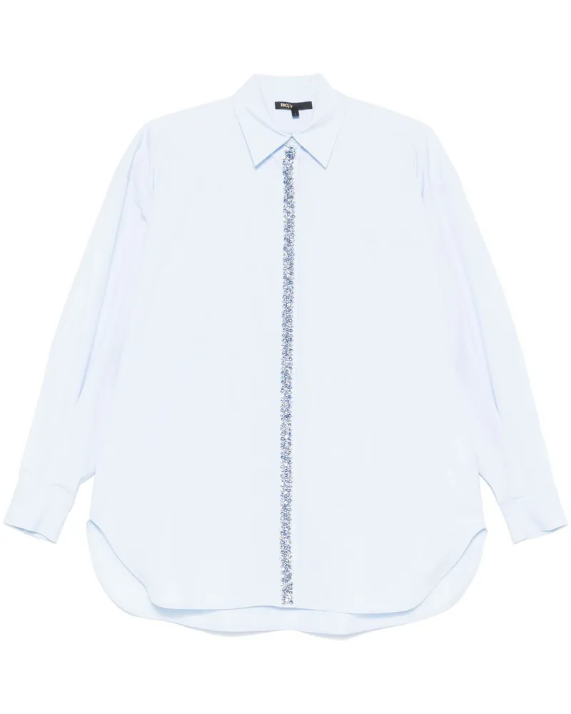 Maje Popeline-Hemd mit Strass - Blau Blau