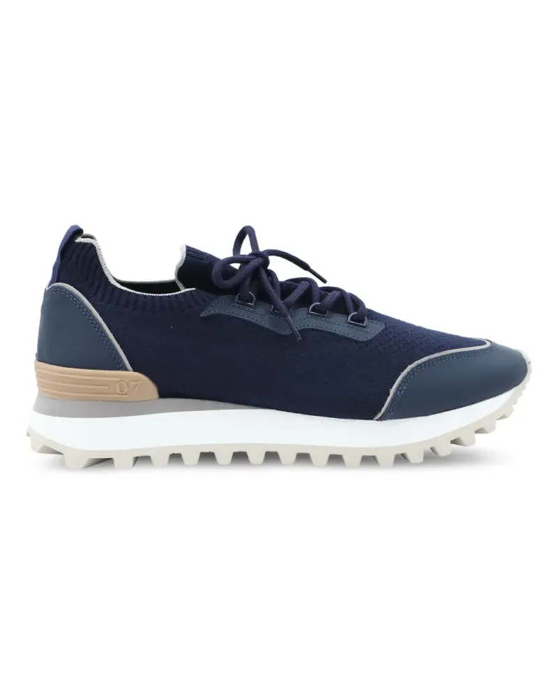 Eleventy Sneakers mit gestrickten Einsätzen - Blau Blau