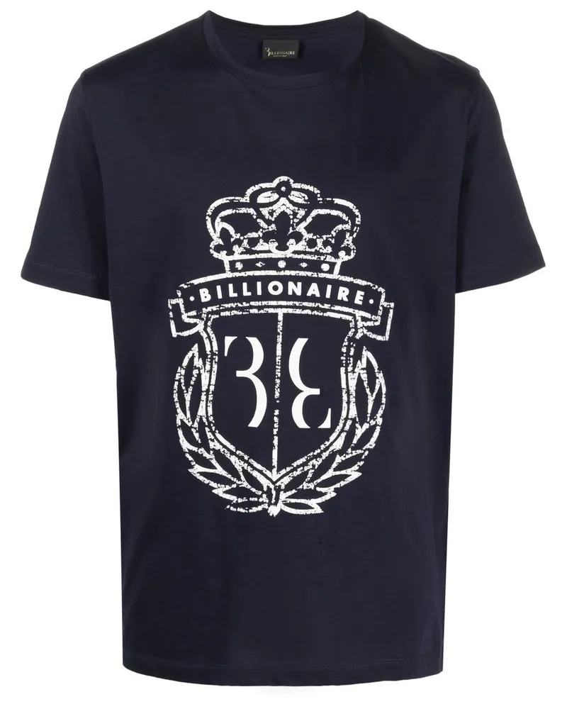 Billionaire T-Shirt mit Logo-Print Blau