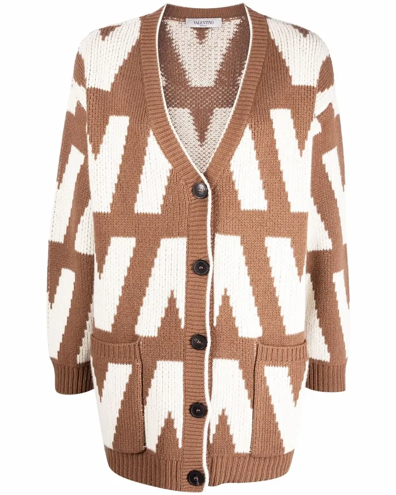 Valentino Garavani Cardigan mit Logo - Braun Braun