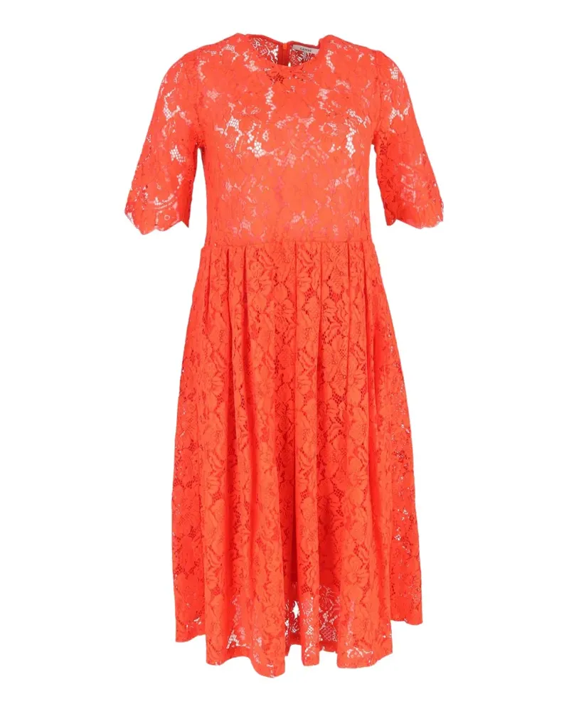 Ganni lace detailed midi dress - Rot Rot