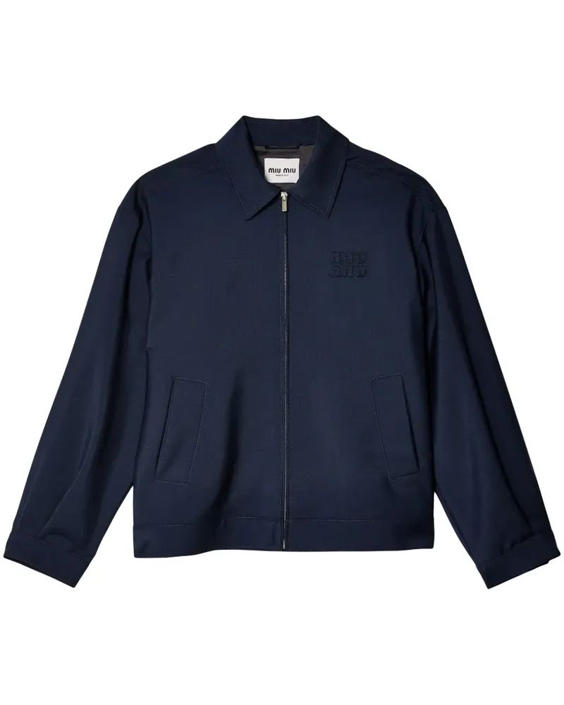 Miu Miu Blouson mit Logo-Stickerei - Blau Blau
