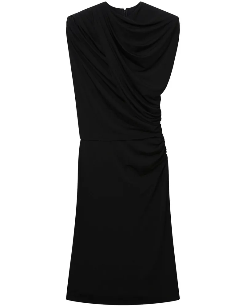 Stella McCartney Drapiertes Midikleid - Schwarz Schwarz